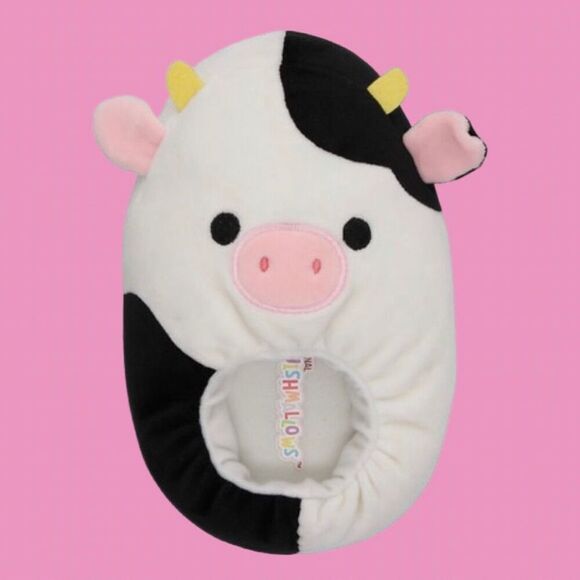 NEW Squishmallow 13/1 Size Plush Slippers - Connor the Cow- Fits Children  Littl - Picture 1 of 2